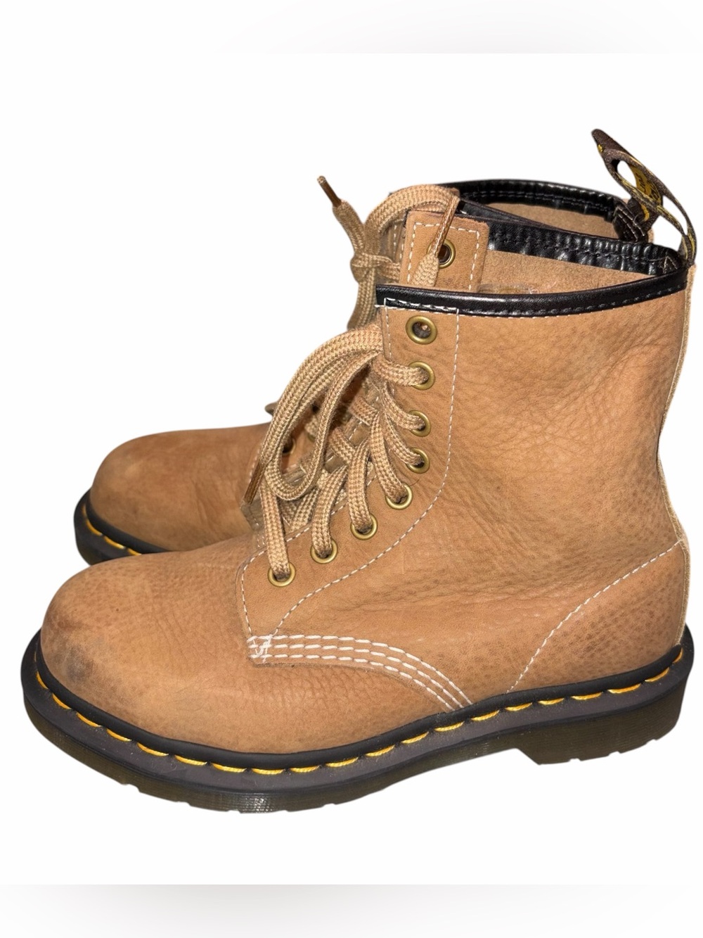 Dr. Martens Brown Tumbled Nubuck Leather Savannah Combat Boots size 36  5